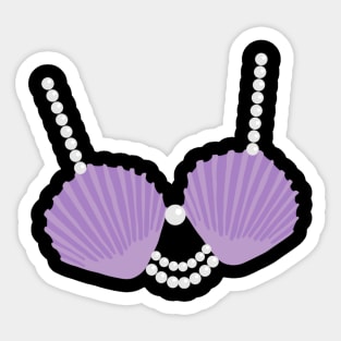 Shells and pearls bra sticker Sticker